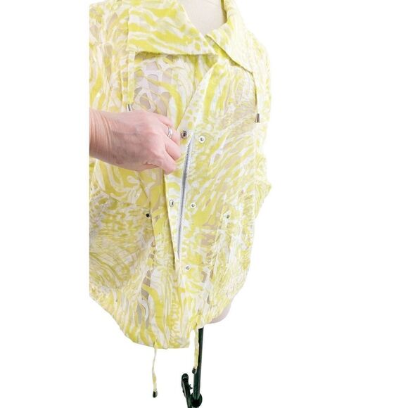 Chico's Women Long Sleeve Double Layer Collared Jacket Top Citron Green Size med - Picture 4 of 14